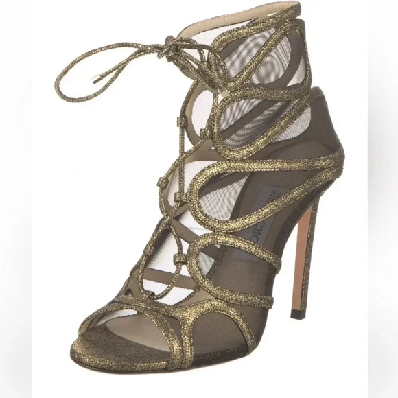 Jimmy Choo Suede Gladiator Sandals size 7.5 - Picture 1 of 5